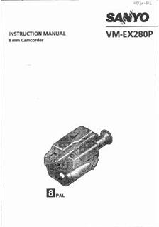 Sanyo VM EX 280 P manual. Camera Instructions.